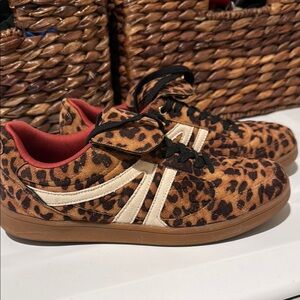 Steve Madden Leopard Print Sneakers with Black and Cream Accents